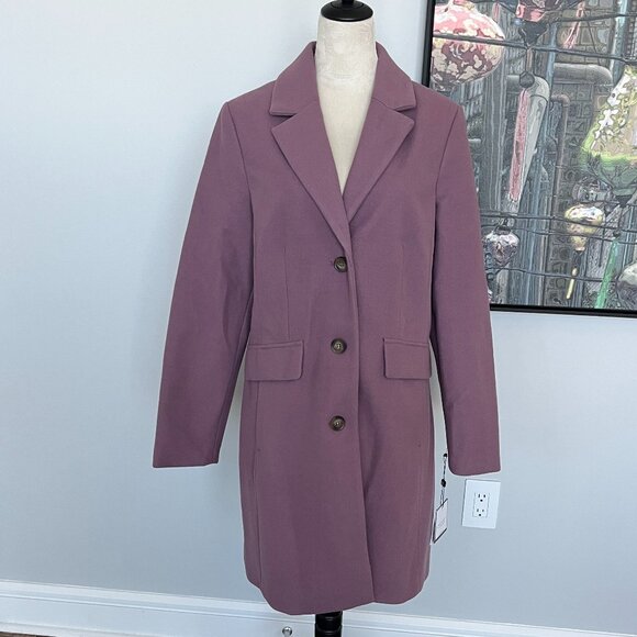 NWT Laundry by Shelli Segal Dusty Lilac Single Breasted Coat L - Picture 1 of 7
